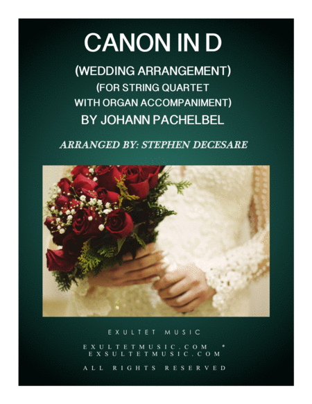 Free Sheet Music Pachelbels Canon Wedding Arrangement For String Quartet Organ Accompaniment