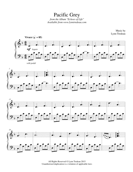 Free Sheet Music Pacific Grey