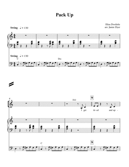 Free Sheet Music Pack Up