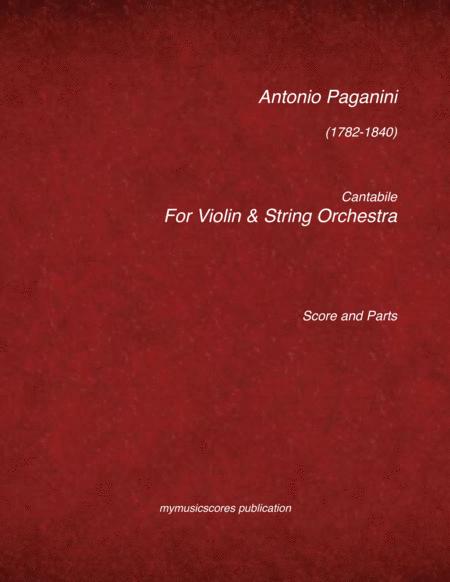 Paganini Cantabile For Violin And String Orchestra Sheet Music