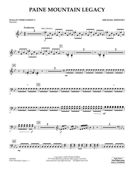 Free Sheet Music Paine Mountain Legacy Mallet Percussion 2