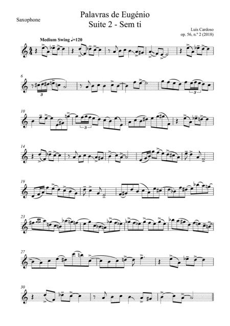 Palavras De Eugenio Suite 2 For Saxophone Solo Sheet Music