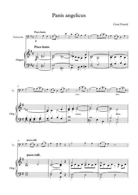 Panis Angelicus Cello And Organ Piano Sheet Music