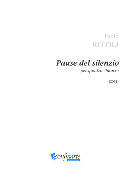 Free Sheet Music Paolo Rotili Pause Del Silenzio Per Quattro Chitarre Es 480