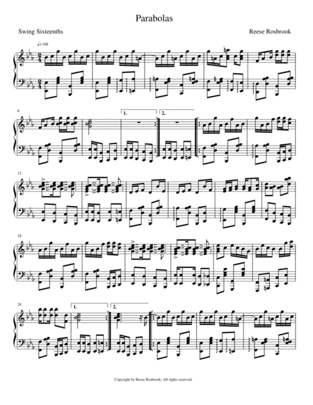 Free Sheet Music Parabolas