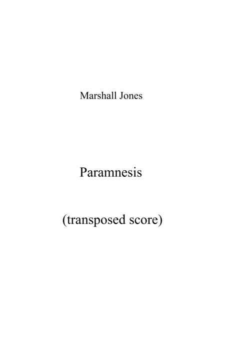 Free Sheet Music Paramnesis