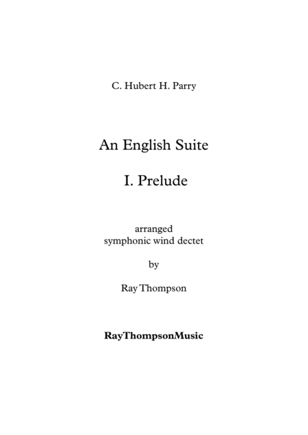 Free Sheet Music Parry An English Suite I Prelude Symphonic Wind