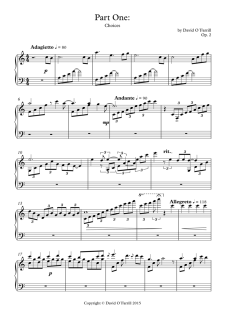 Part One Choices Sheet Music