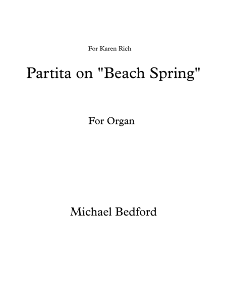 Partita On Beach Spring For Organ Sheet Music