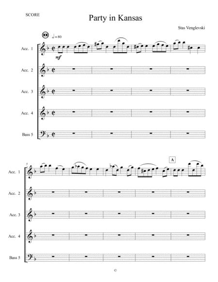 Party In Kansas For Accordion Ensemble Orchestra Sheet Music