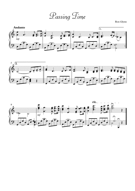 Passing Time Sheet Music