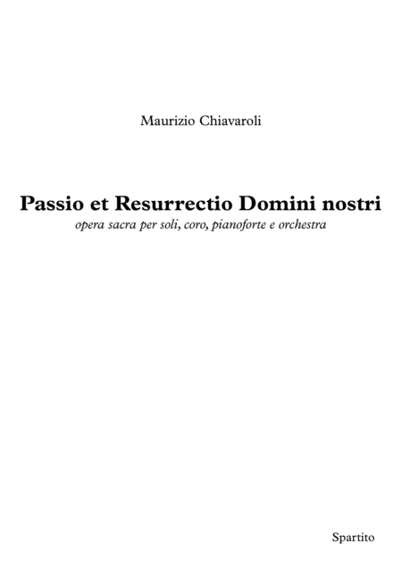 Free Sheet Music Passio Et Resurrectio