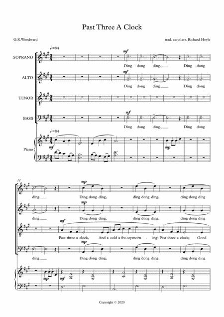 Free Sheet Music Past Three A Clock