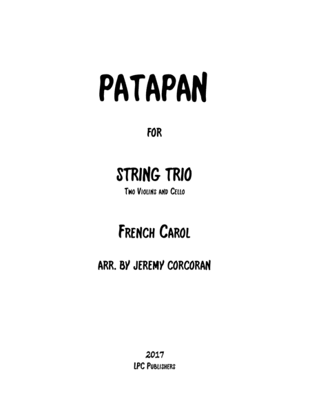 Patapan For String Trio Sheet Music