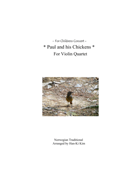 Free Sheet Music Paul And His Chickens For Violin Quartet