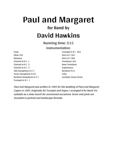 Paul And Margaret Band Sheet Music