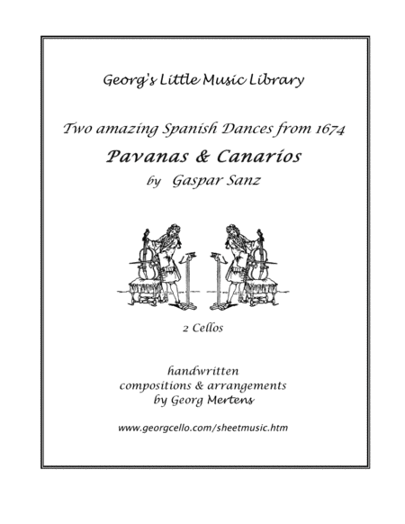 Free Sheet Music Pavanas Canarios Gaspar Sanz 1674 For 2 Cellos