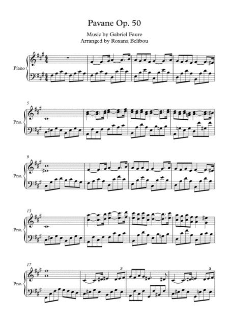 Free Sheet Music Pavane Op 50 By G Faur Piano