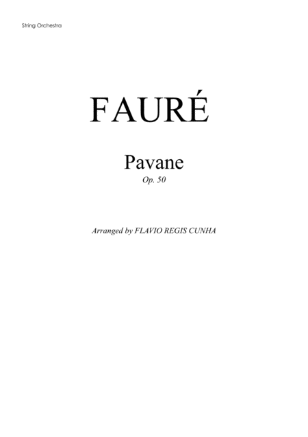 Pavane Op 50 For String Orchestra Transposed To Gm Sheet Music