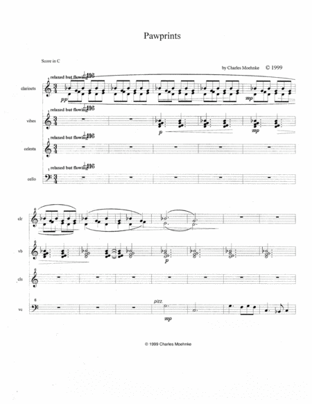 Pawprints Score In C Only Sheet Music