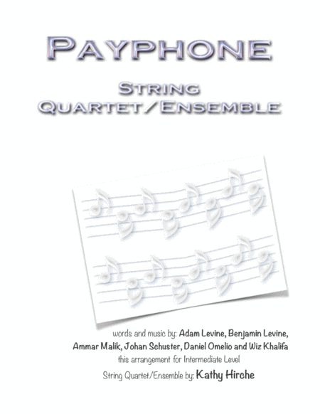 Free Sheet Music Payphone String Quartet Ensemble