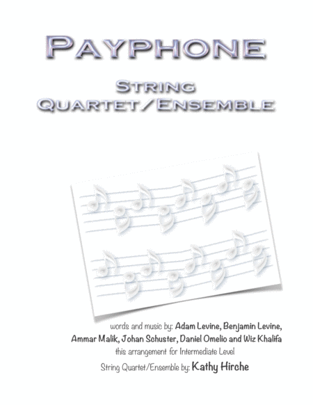 Payphone String Quartet Ensemble Sheet Music