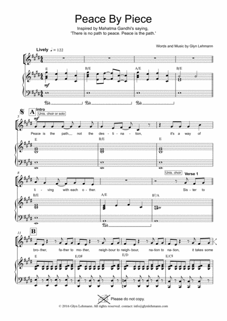 Peace By Piece Sheet Music