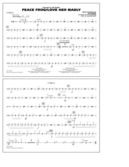 Free Sheet Music Peace Frog Love Her Madly Arr Paul Murtha Cymbals