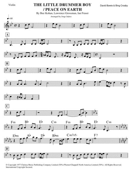 Peace On Earth The Little Drummer Boy Violin Sheet Music