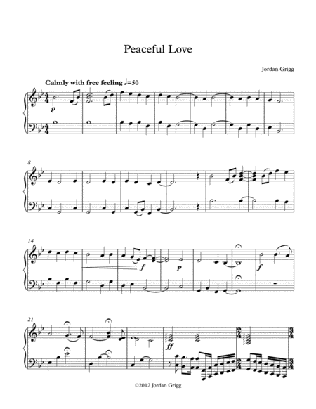 Peaceful Love Sheet Music