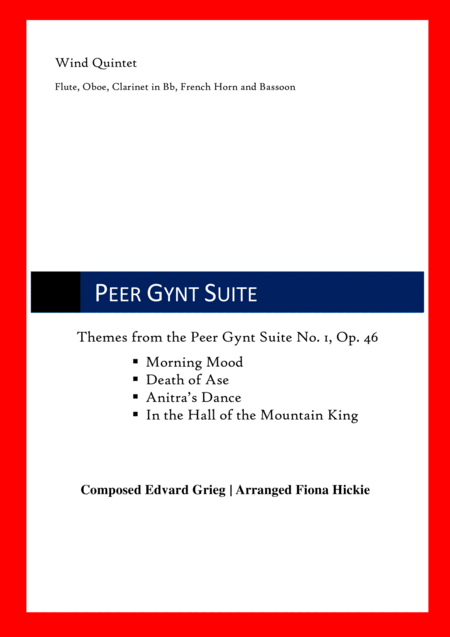 Free Sheet Music Peer Gynt Suite No 1 Op 46