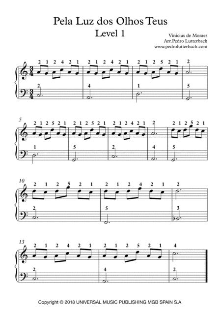 Free Sheet Music Pela Luz Dos Olhos Teus