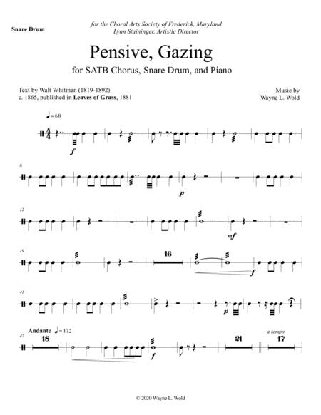 Pensive Gazing Snare Drum Part Sheet Music