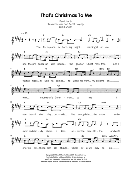 Pentatonix Thats Christmas To Me F Sheet Music