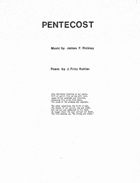 Free Sheet Music Pentecost 1981