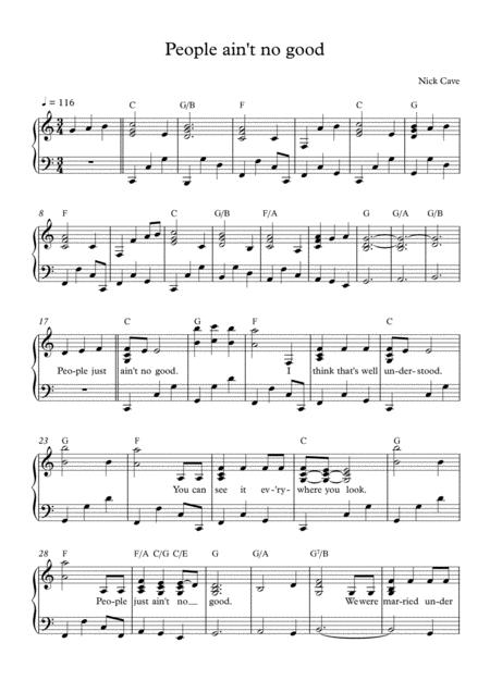 Free Sheet Music People Aint No Good