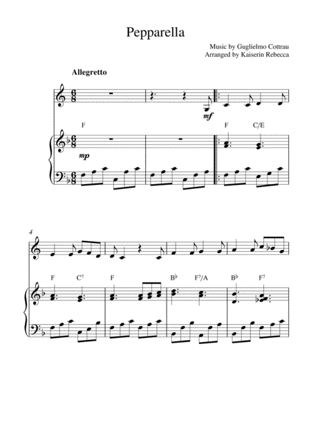 Pepparella Horn In F Solo And Piano Accompaniment Sheet Music