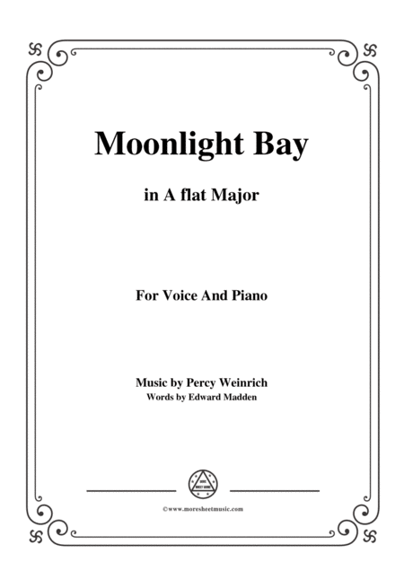 Free Sheet Music Percy Wenrich Moonlight Bay In A Flat Major For Voice And Piano