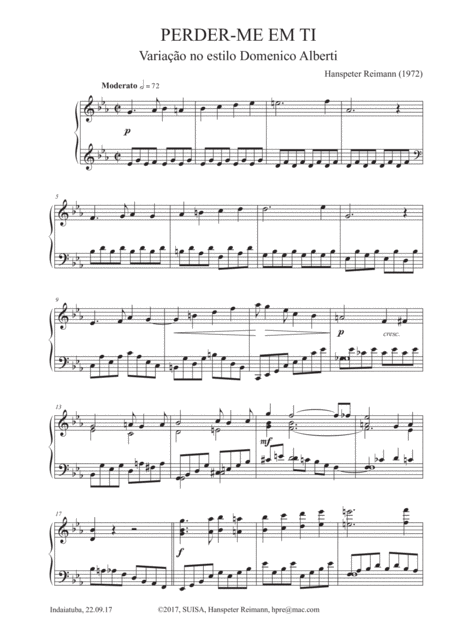 Perder Me Em Ti Para Piano Solo Sheet Music