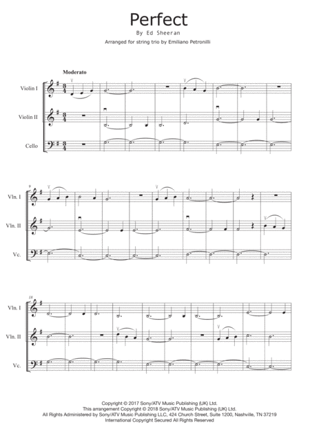 Free Sheet Music Perfect By Ed Sheeran Easy String Trio