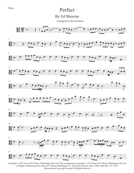 Perfect Easy Key Of C Viola Sheet Music