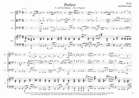 Free Sheet Music Perfect Ed Sheeran For String Trio And Piano