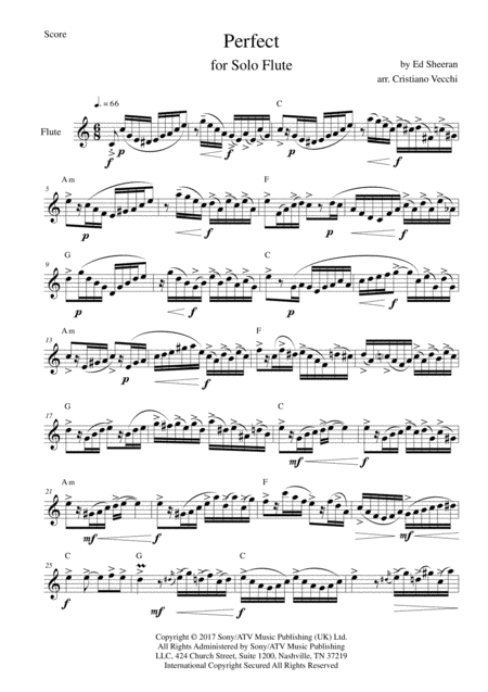 Perfect For Solo Flute Sheet Music