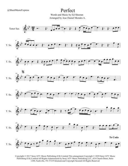 Perfect For Tenor Sax Sheet Music