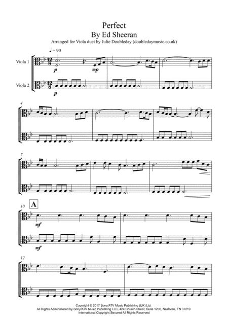 Perfect For Viola Duet Sheet Music