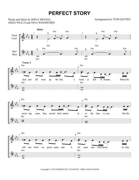 Free Sheet Music Perfect Story Ssaa