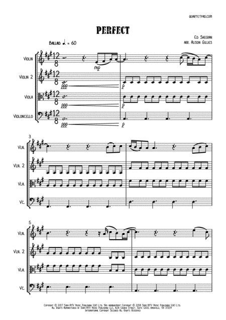 Free Sheet Music Perfect String Trio Optional Vln2 Or Vla