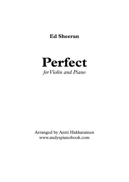 Free Sheet Music Perfect Violin Piano