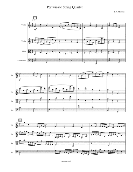 Free Sheet Music Periwinkle String Quartet
