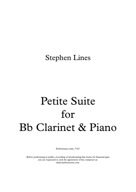 Free Sheet Music Petite Suite For Bb Clarinet Piano